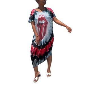 Tie Dye Rolling Stones Dress Size 2X NWT